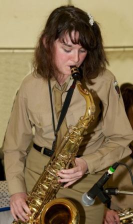 Sarah on tenor sax